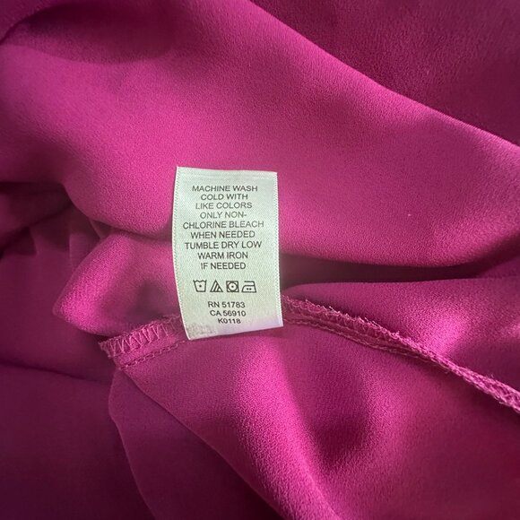 Maurices Womens Raspberry Blouse With Crisscross Neckline & Flutter Sleeves Size - Picture 4 of 7